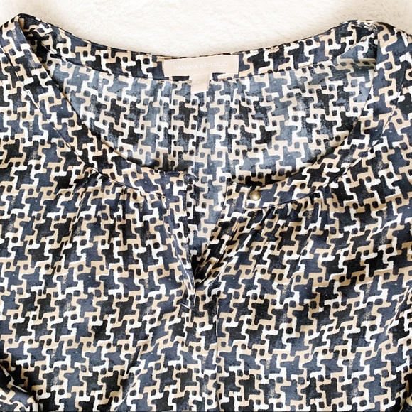 Banana Republic Patterned Brown, Black & Tan Top - Picture 2 of 3